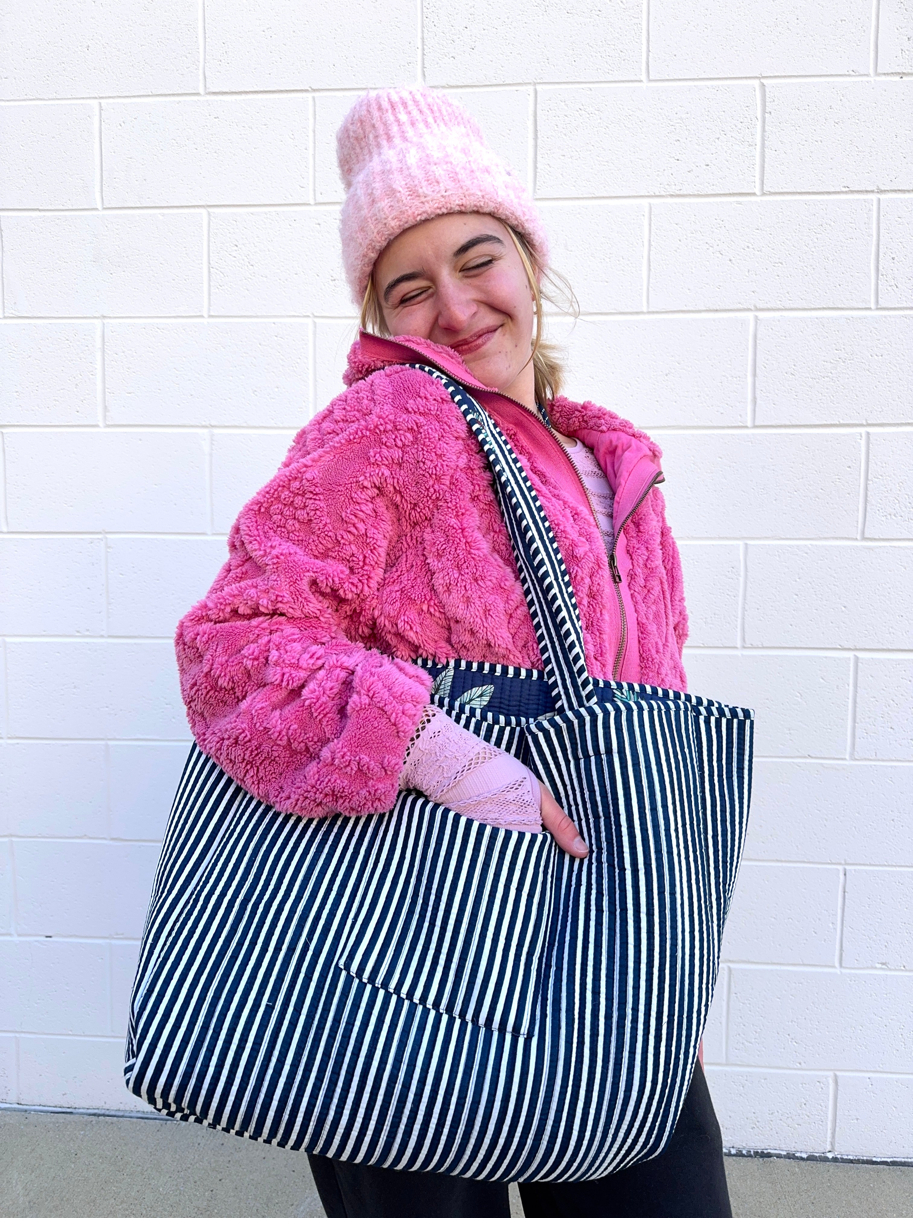 The Palm to Pinstripe Tote