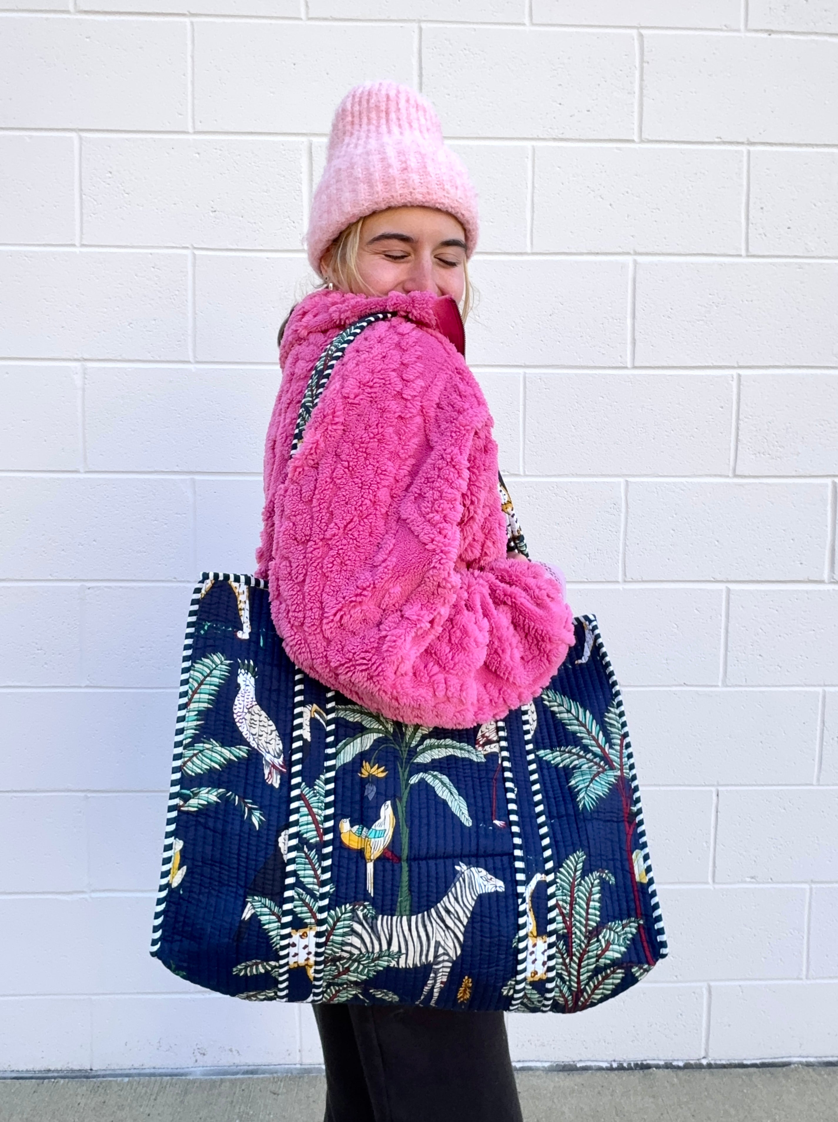 The Palm to Pinstripe Tote