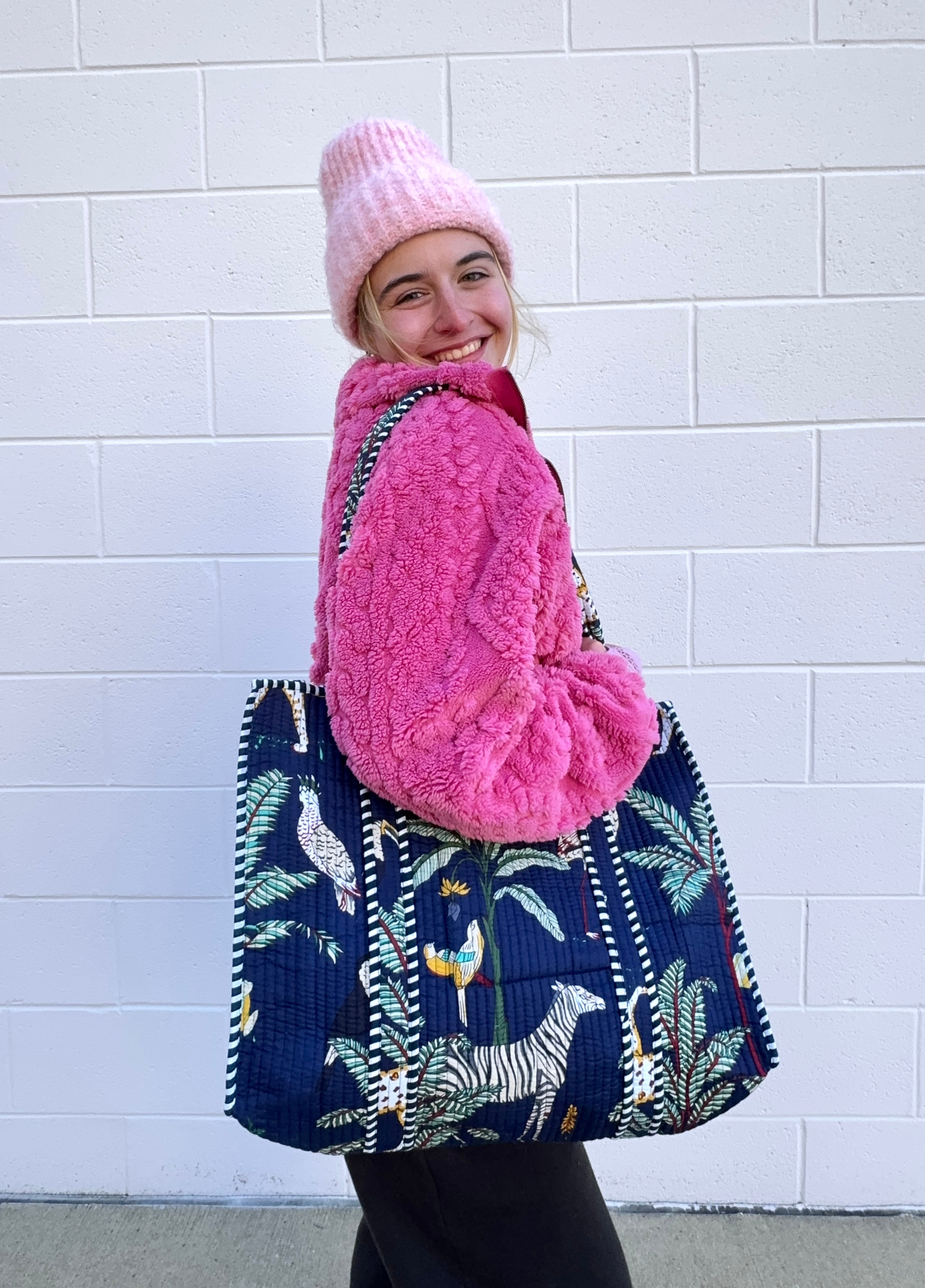 The Palm to Pinstripe Tote