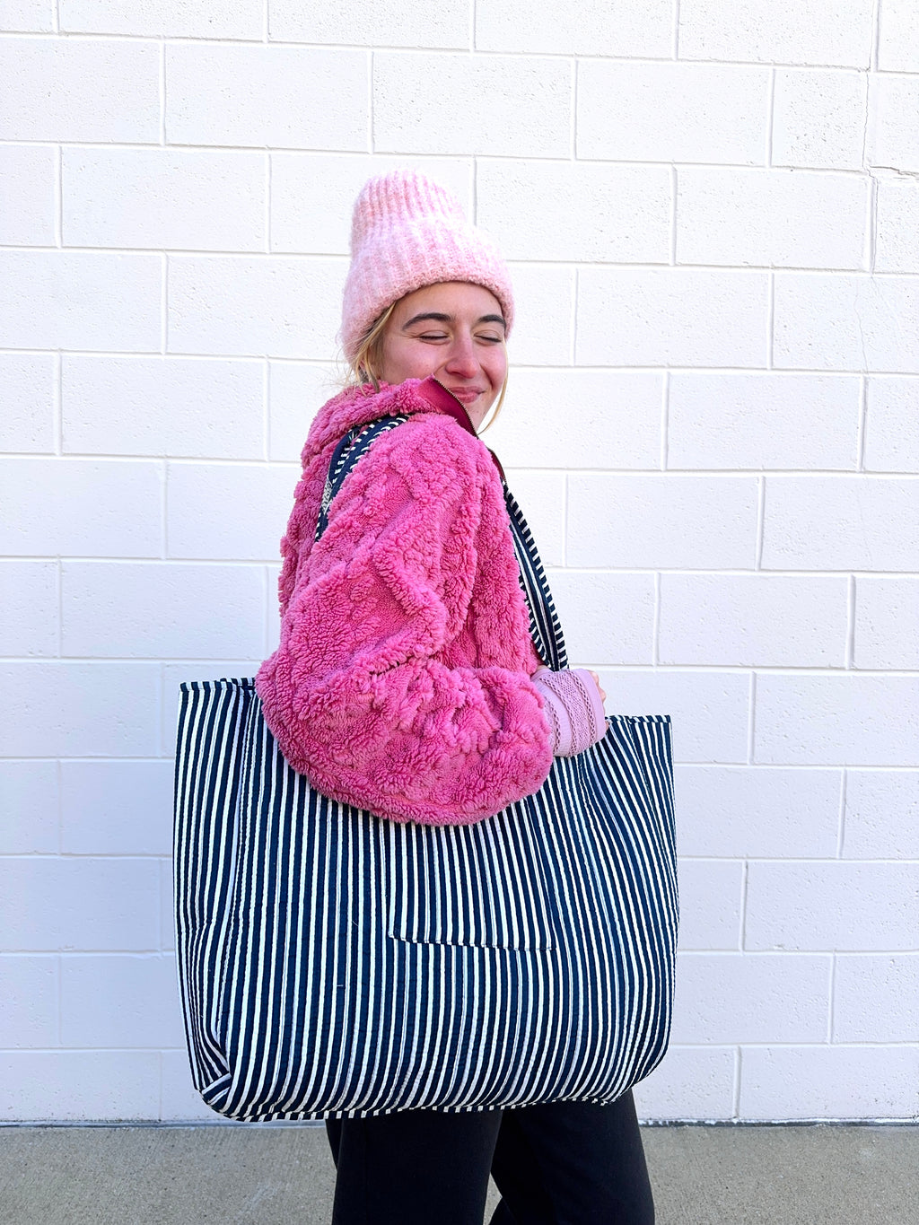 The Palm to Pinstripe Tote