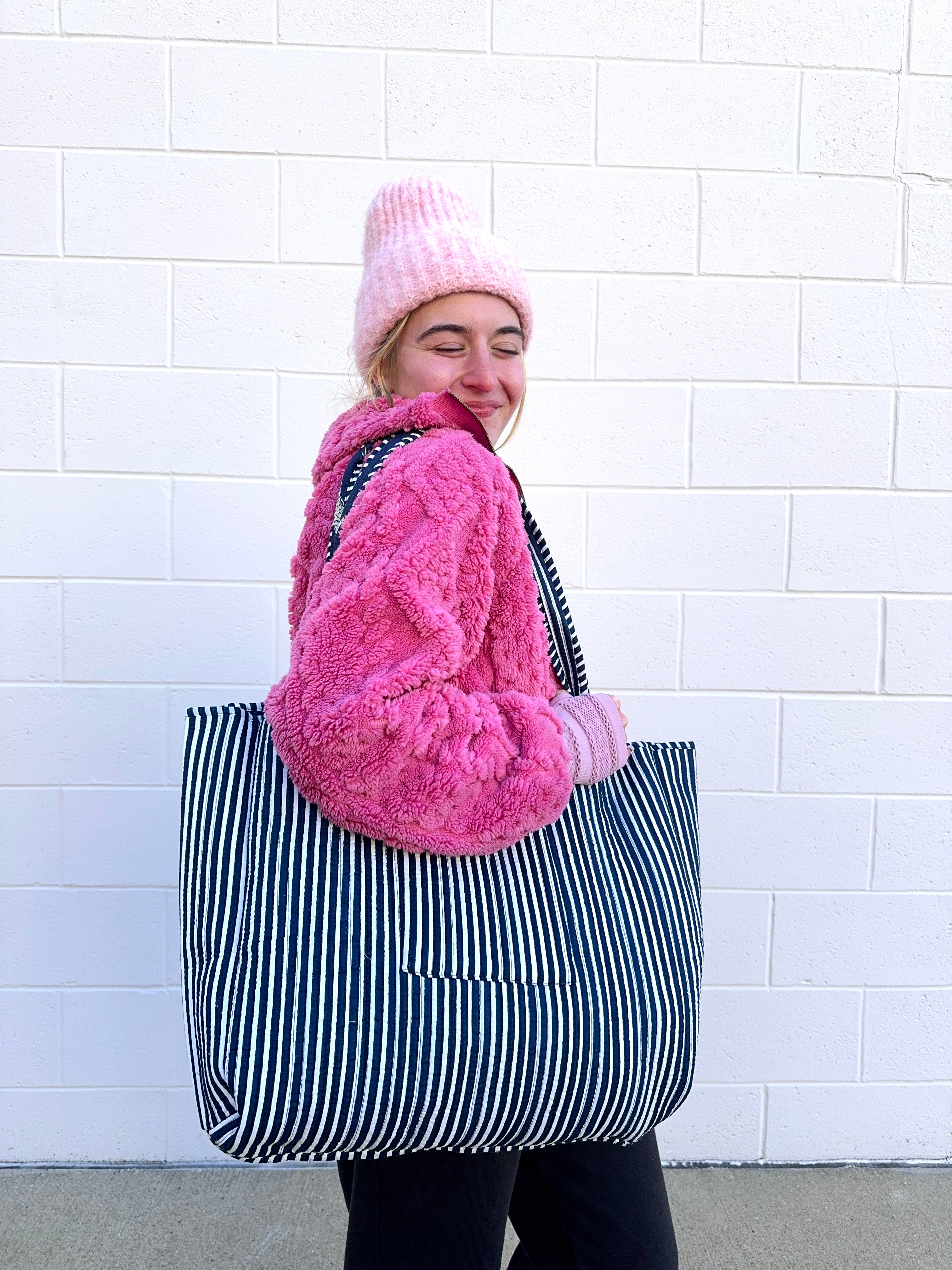 The Palm to Pinstripe Tote