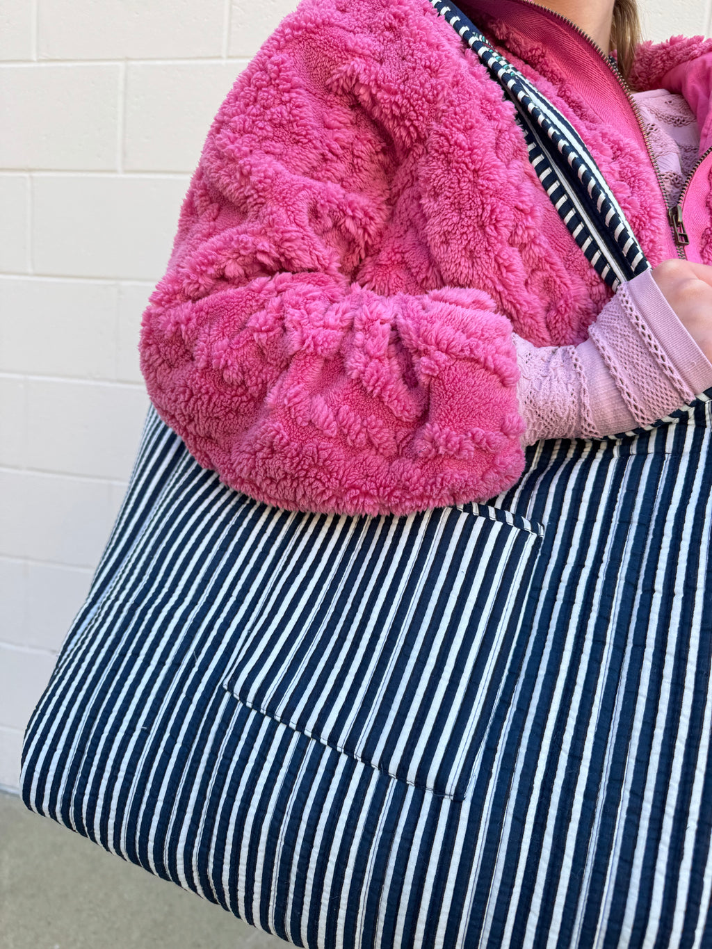 The Palm to Pinstripe Tote