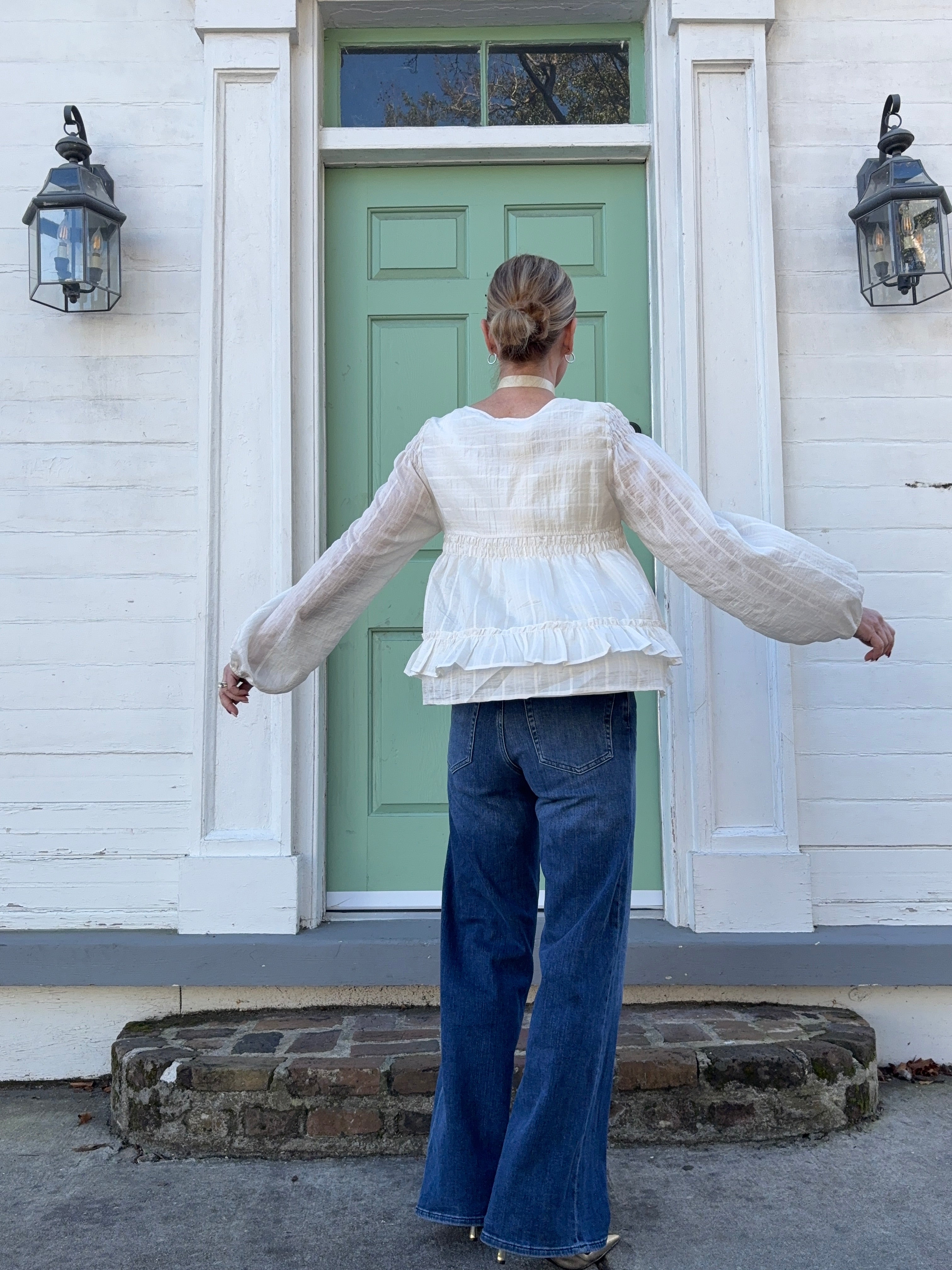 Omolara | Boho Bloemen Katoen Linnen Oversized Shirt - Vrouwen V-Hals Omolara | Boho Bloemen Katoen Linnen Oversized Shirt - Vrouwen V-Hals