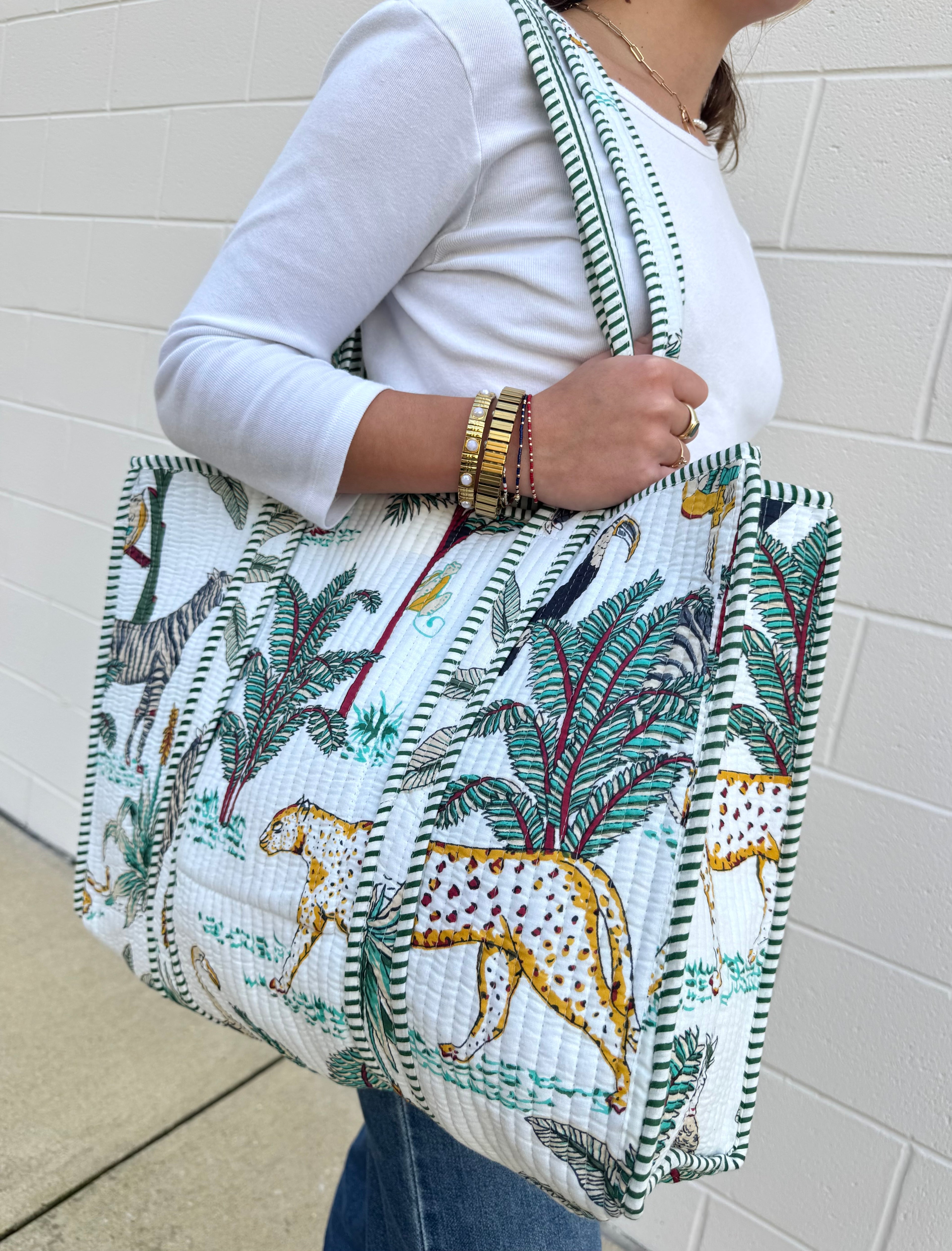 Jungle Quilted Reversible Tote Bag | Three Camels X La Soul